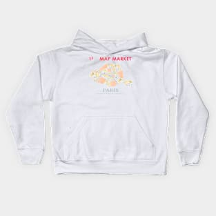 Paris Map - Full Size Kids Hoodie